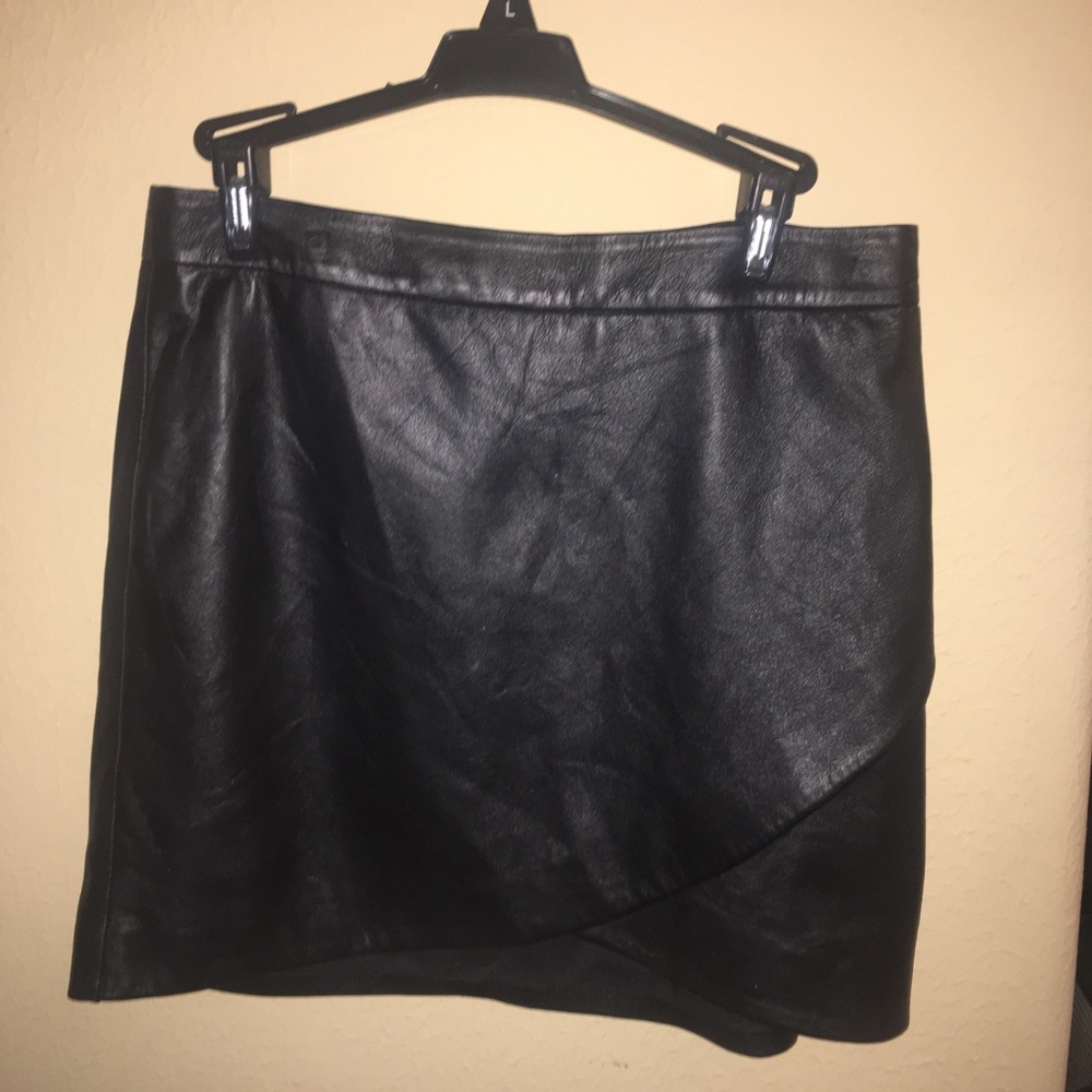 Black leather skirt